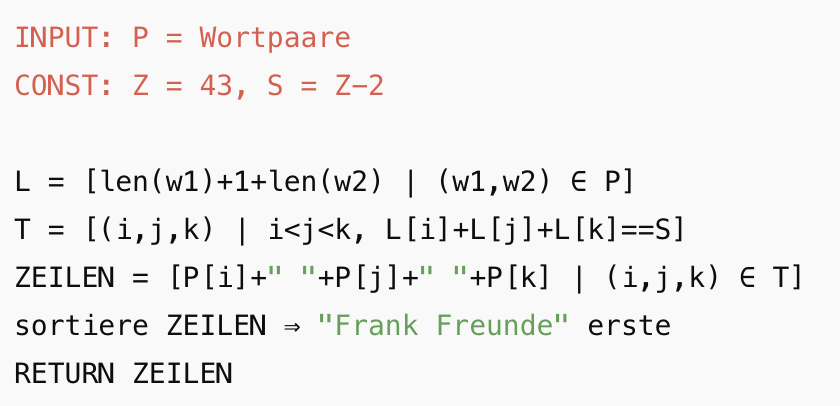 Veranschaulichung eines Pseudo Algorithmus
