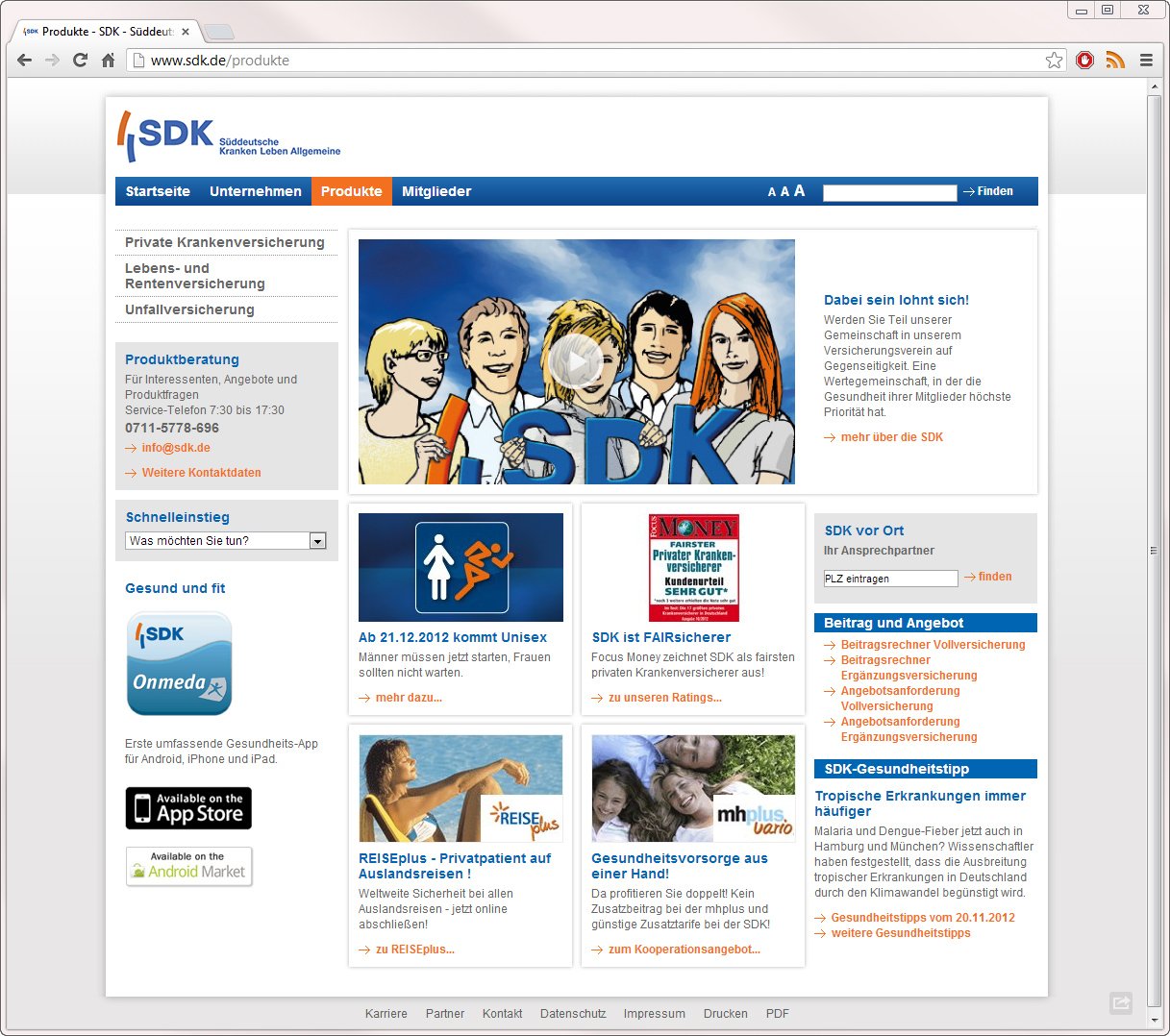 SDK Website FUF Webentwicklung